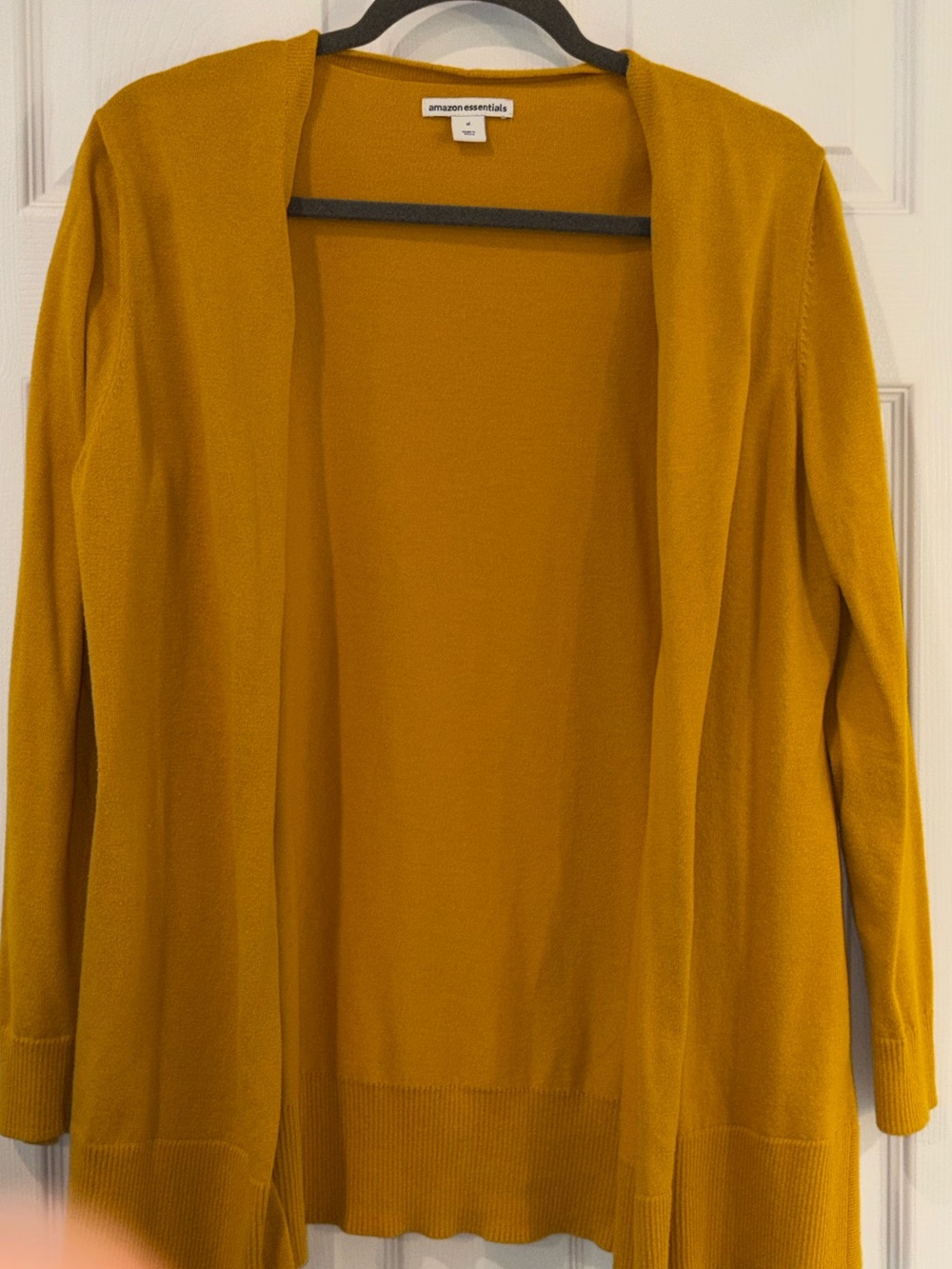 Amazon Essentials Women's Mustard Open-Front Knit Cardigan